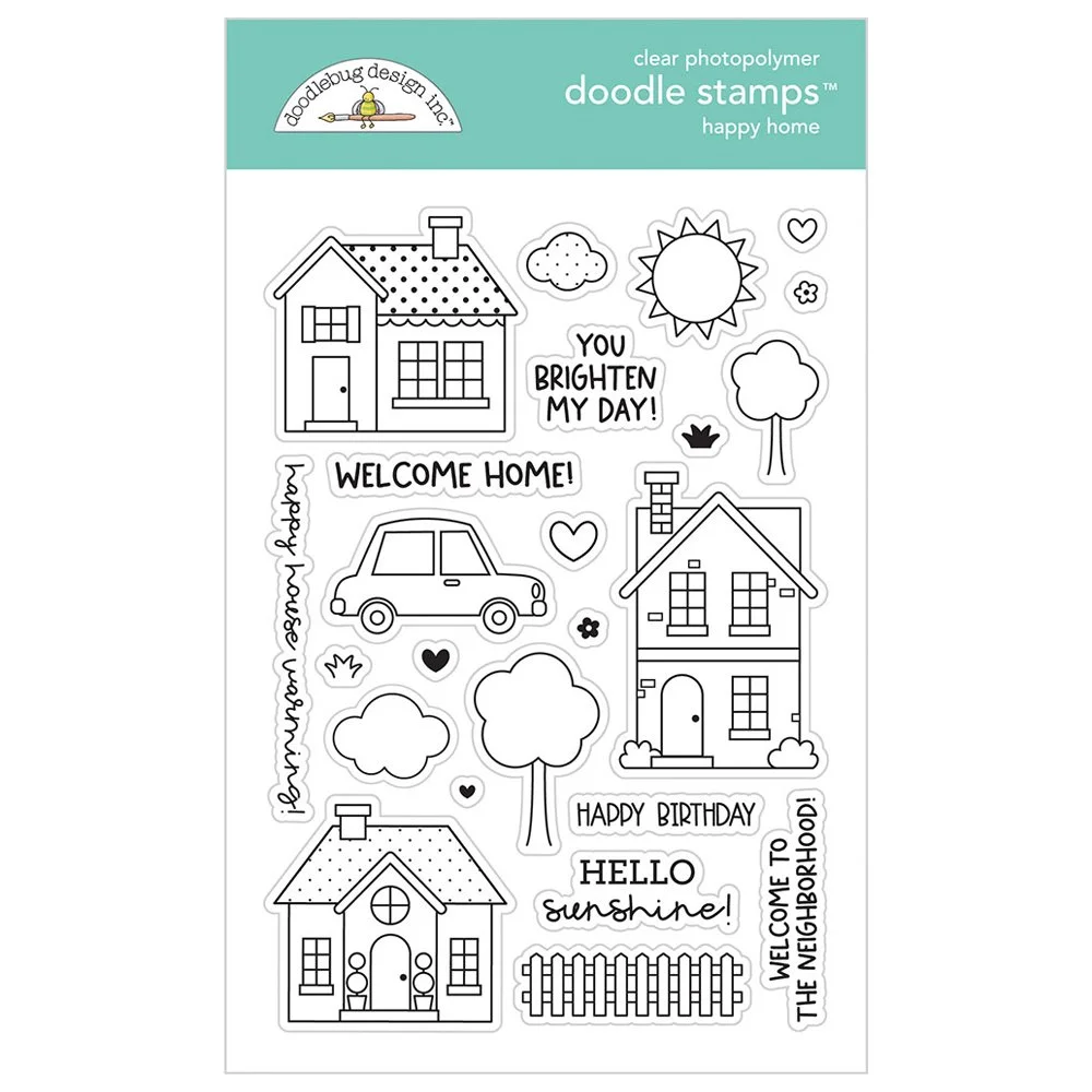Doodlebug Design My Happy Place Clear Stamp Happy Home