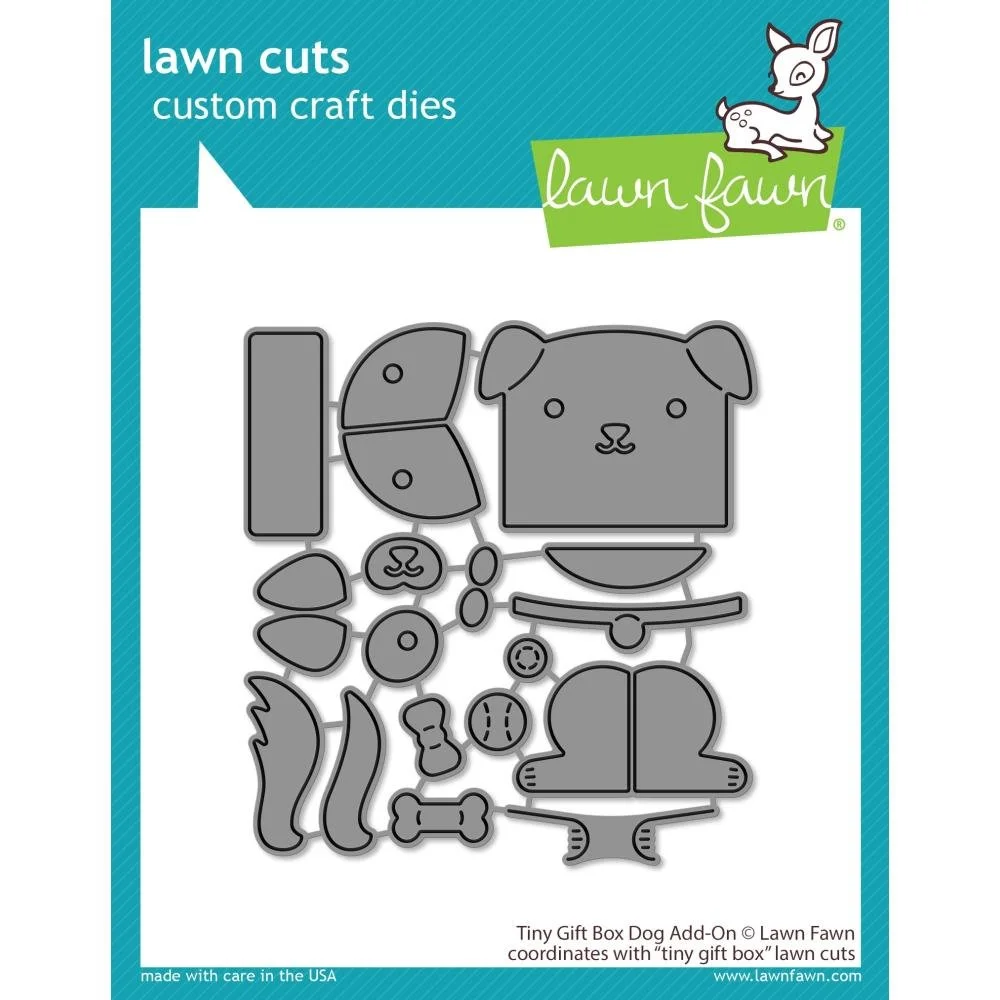 Lawn Fawn Lawn Cuts - Metal Die Tiny Gift Box Dog Add-On