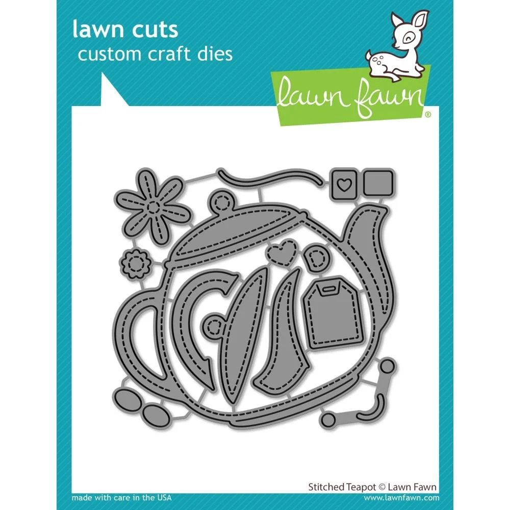 Lawn Fawn Lawn Cuts - Metal Die Stitched Tea Pot
