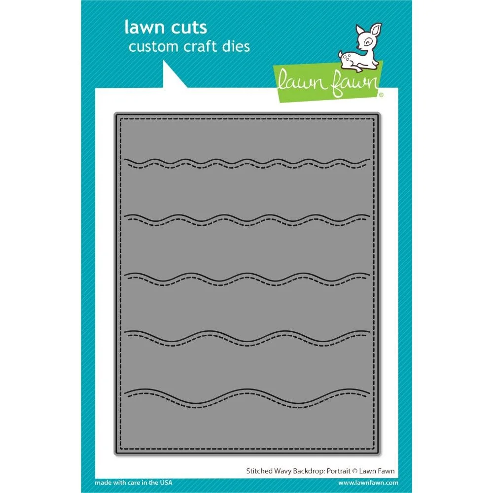 Lawn Fawn Lawn Cuts - Metal Die Stitched Wavy Backdrop: Portrait