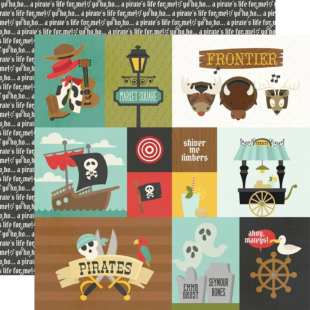 Simple Stories Frontier At The Park 12" x 12" Double Sided Paper - Elements 2