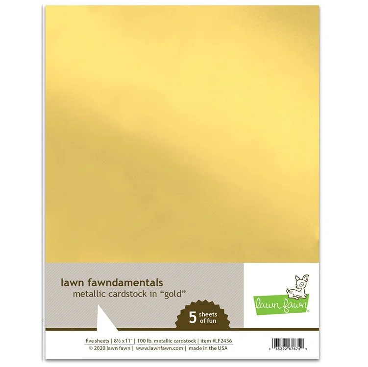 Lawn Fawndamentals - Lawn Fawn Metallic Cardstock Gold