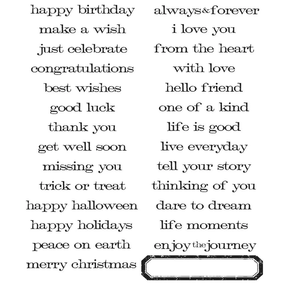 Tim Holtz Cling Mount Stamps - Simple Sayings