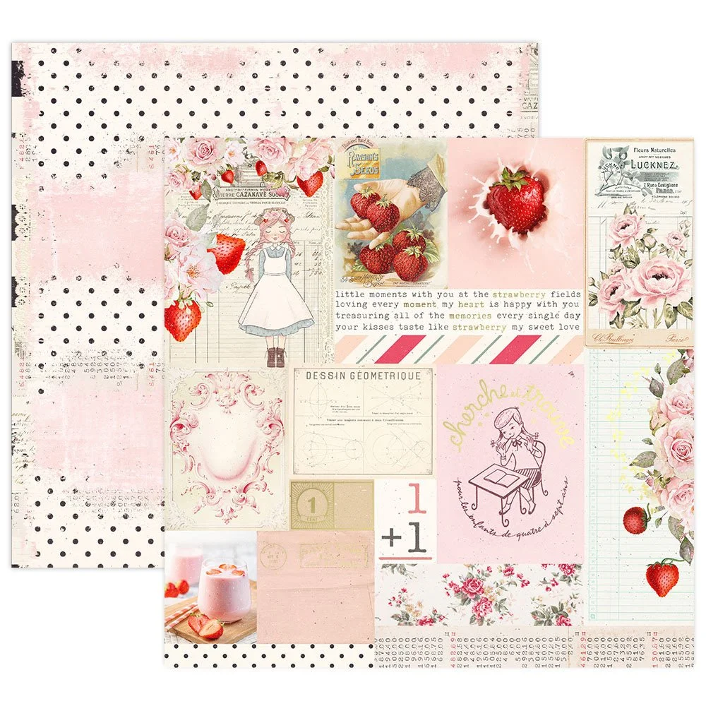 Strawberry Milkshake by Frank Garcia 12" x 12" Paper Fresita