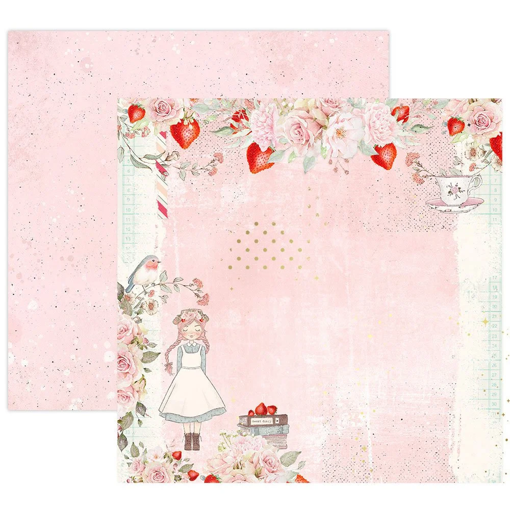 Strawberry Milkshake by Frank Garcia 12" x 12" Paper Strawberry Milkshake