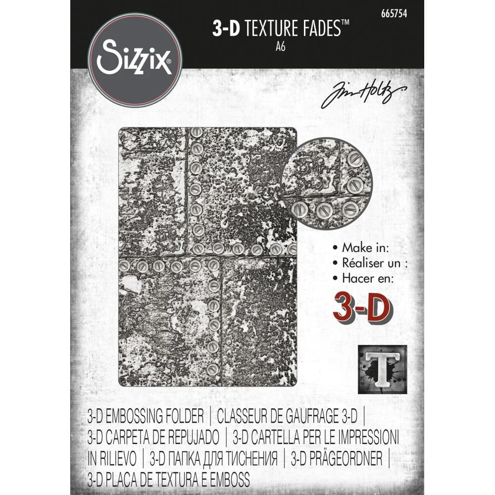 Tim Holtz Sizzix 3D Embossing Folder Industrious