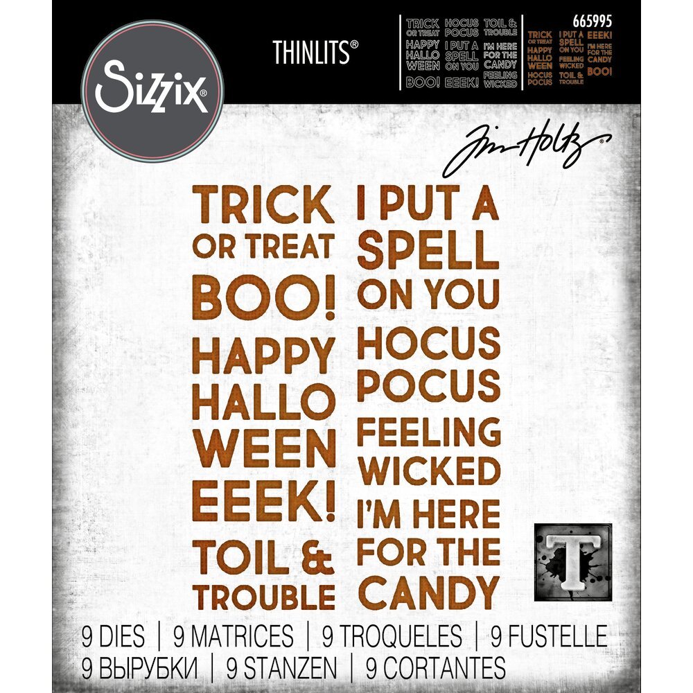 Tim Holtz Sizzix Thinlits Bold Text Halloween