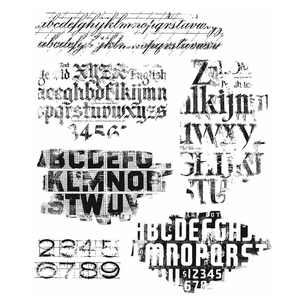 Tim Holtz Cling Mount Stamps - Faded Type