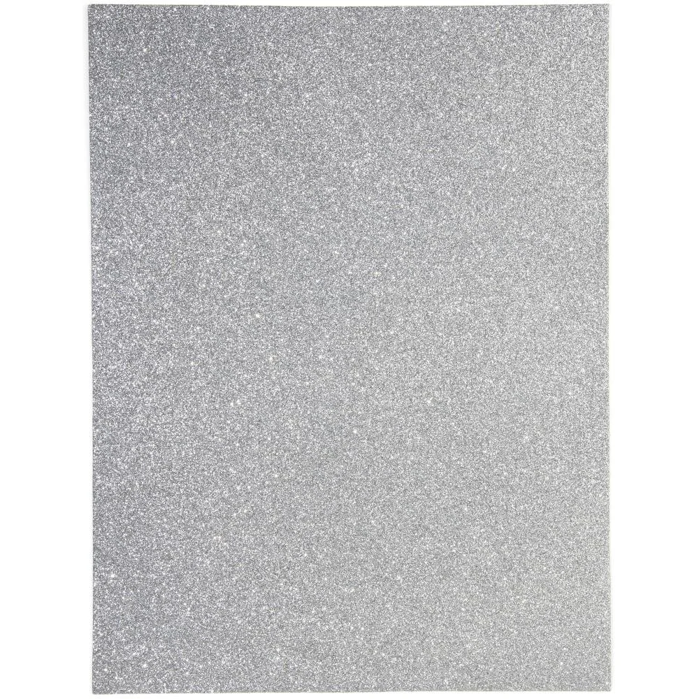 9" x 12" 2mm Glitter Foam Sheet Silver