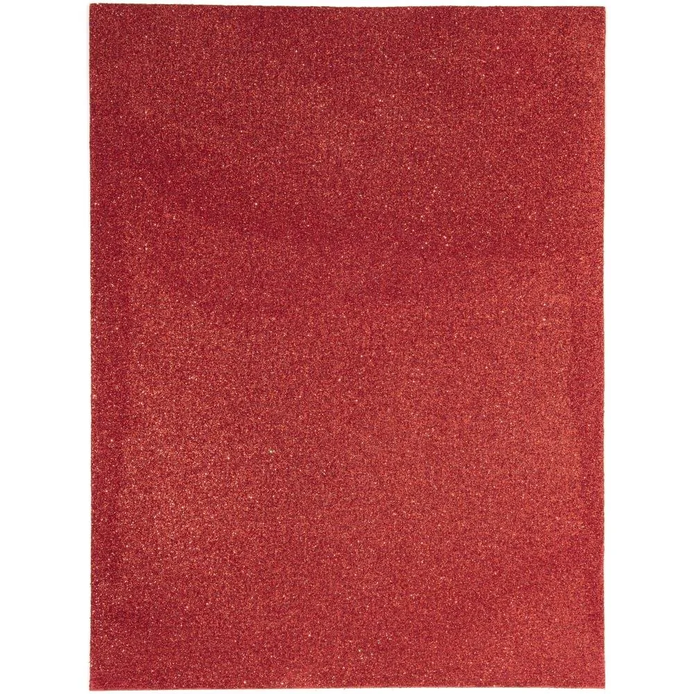 9" x 12" 2mm Glitter Foam Sheet Red