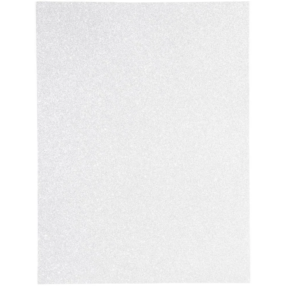 9" x 12" 2mm Glitter Foam Sheet White