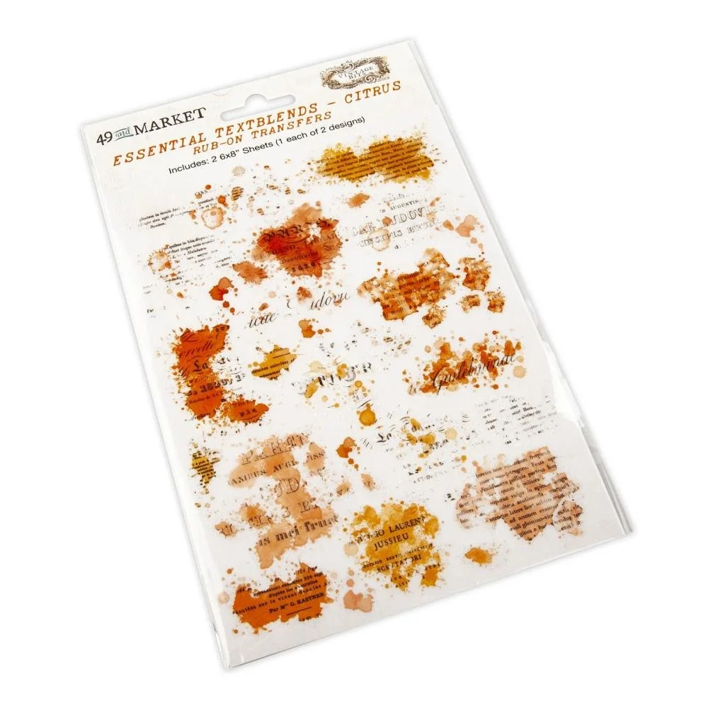 49 & Market Essential Textblends Rub-Ons - Citrus