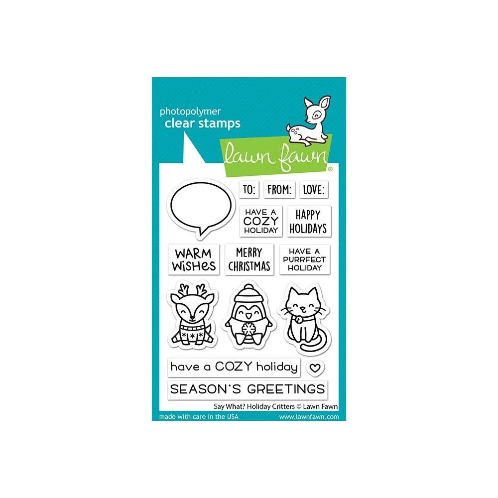 Lawn Fawn Clear Stamp Say What? Holiday Critters