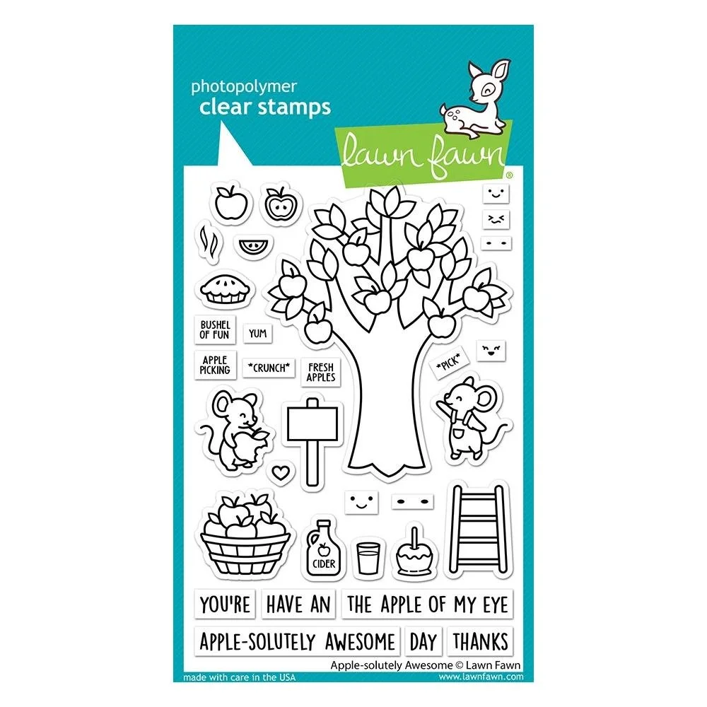 Lawn Fawn Clear Stamp Apple-Solutely Awesome