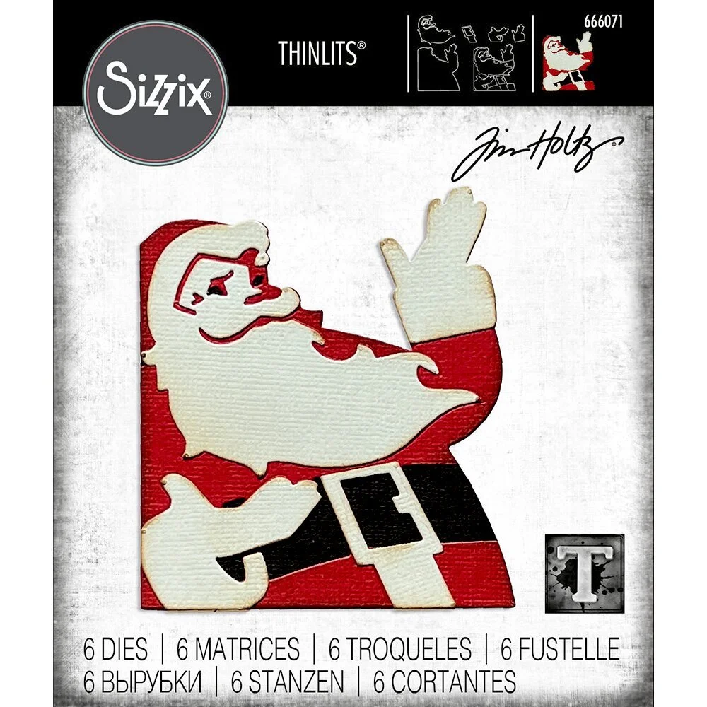Tim Holtz Sizzix Thinlits Retro Santa