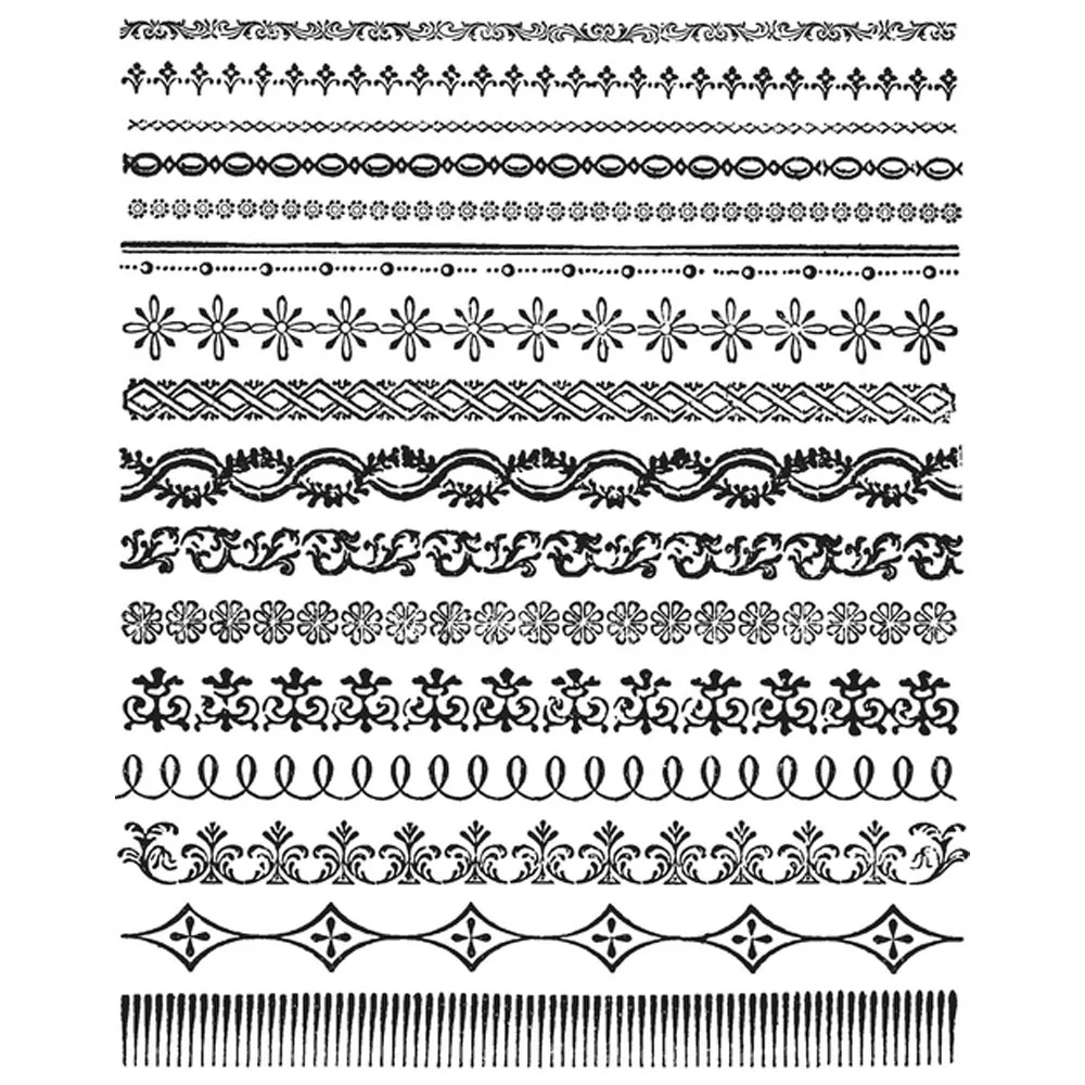 Tim Holtz Cling Mount Stamps - Ornate Trims