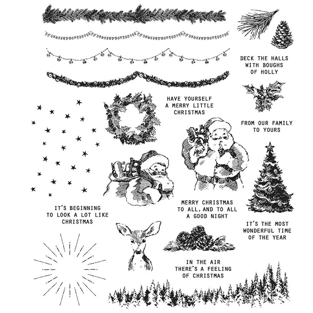 Tim Holtz Cling Rubber Stamps Darling Christmas