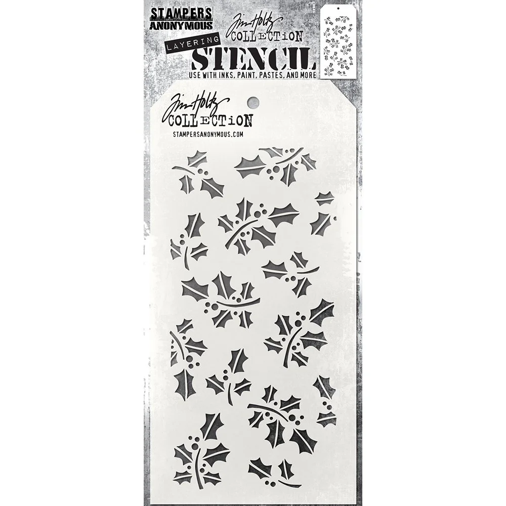 Tim Holtz Layering Stencils Hollyberry