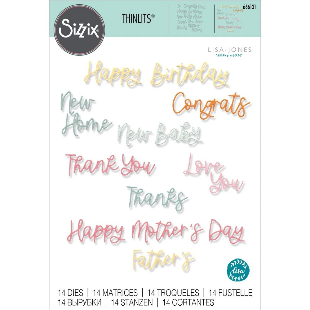 Sizzix Thinlits Dies Variety Sentiments