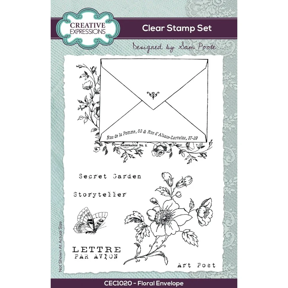 Sam Poole Clear Stamp Floral Envelope