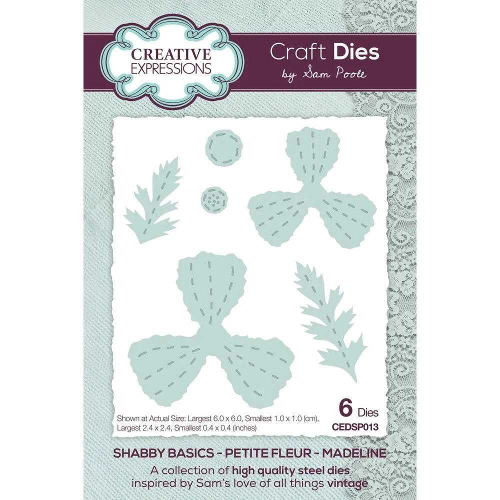 Sam Poole Shabby Basics Petite Fleur Madelaine Die