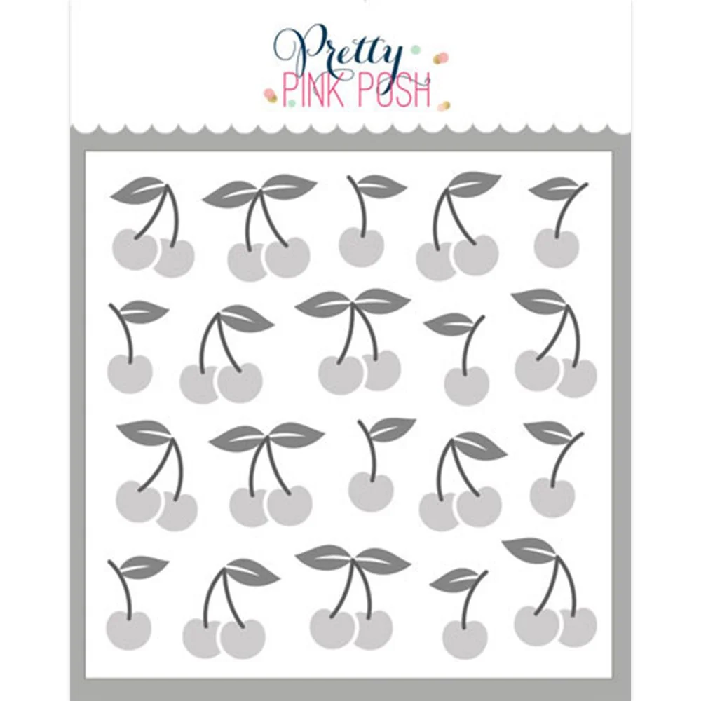 Pretty Pink Posh Layered Cherries Stencils (3 Pack)
