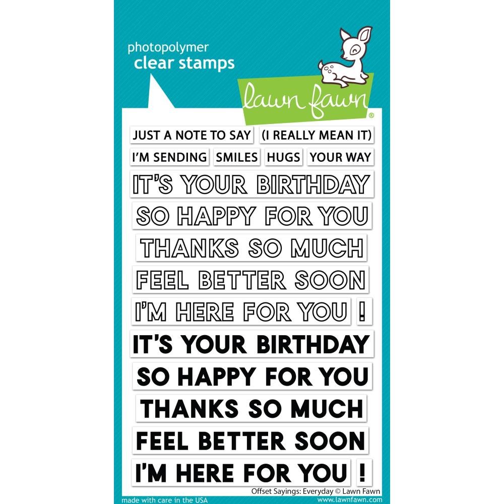 Lawn Fawn Clear Stamps Offset Sayings: Everyday