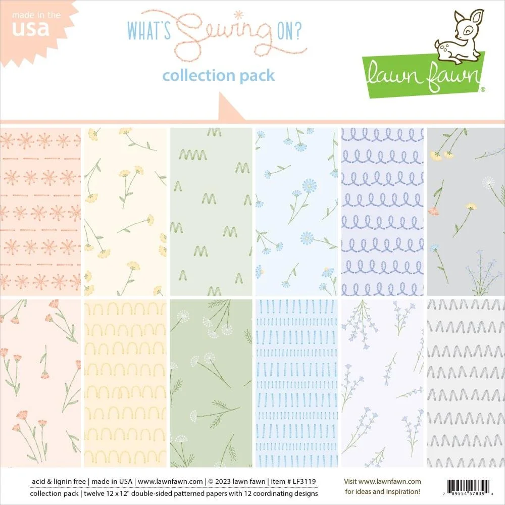 Lawn Fawn Double-Sided Collection Pack 12"X12" What's Sewing On?