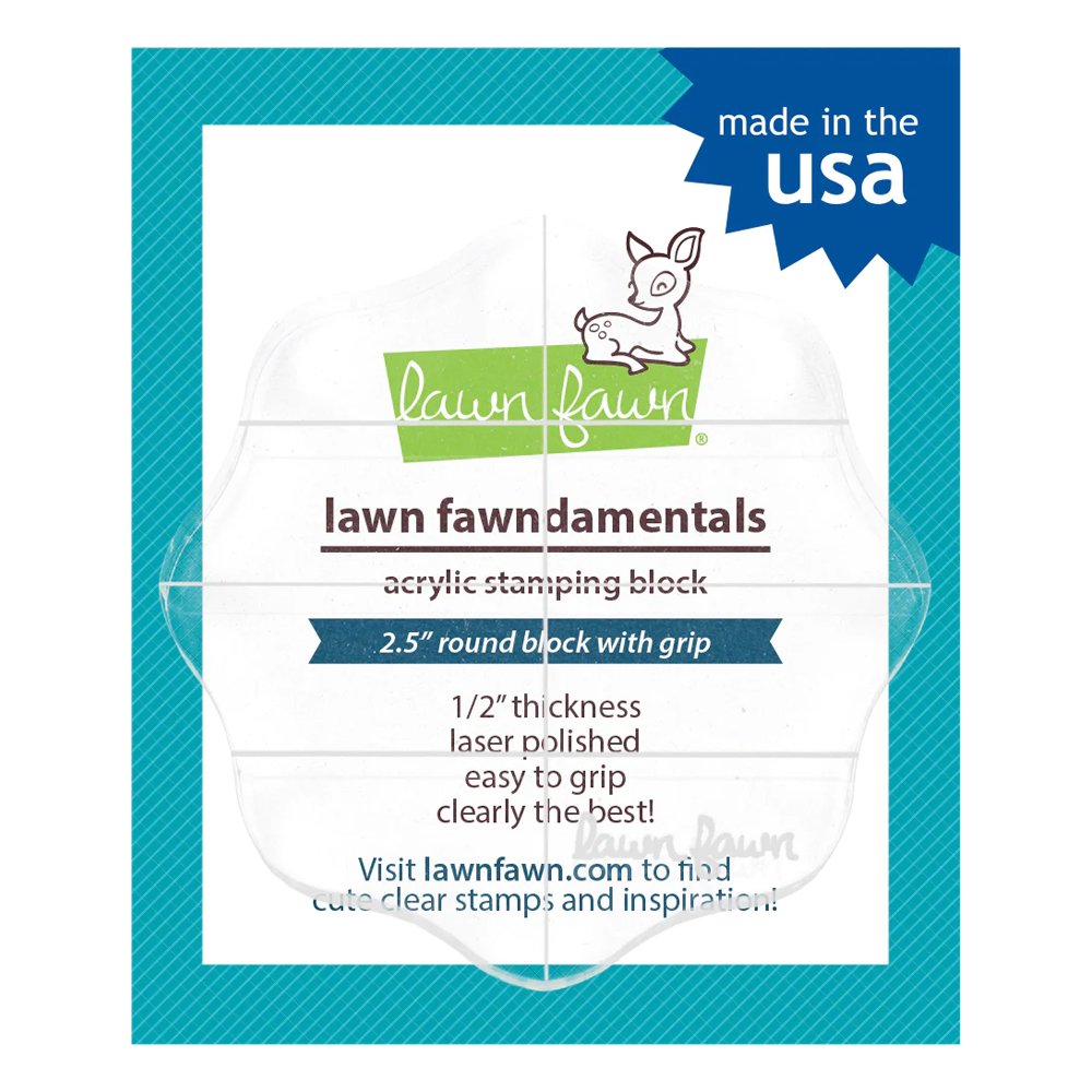 Lawn Fawn 2.5" Round Grip Block With Grid