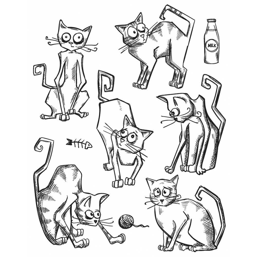 Tim Holtz Cling Mount Stamps Crazy Cats