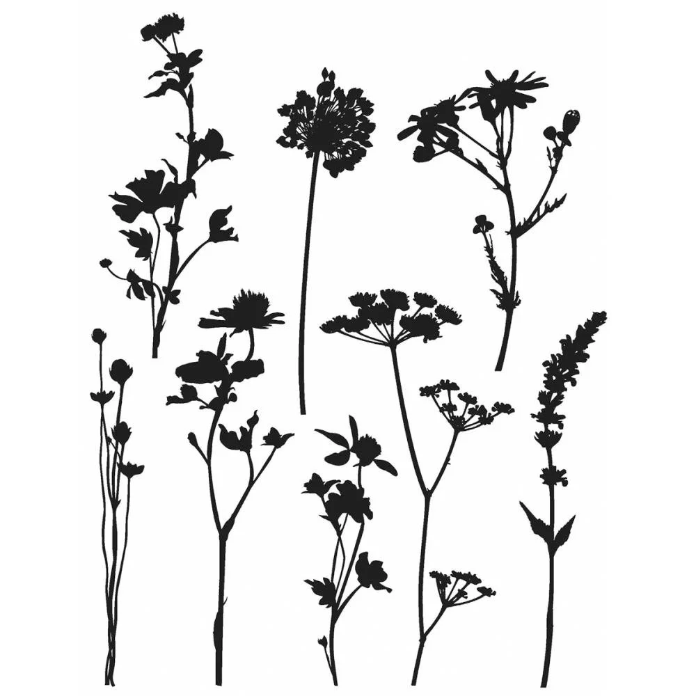 Tim Holtz Cling Mount Stamps Wildflower