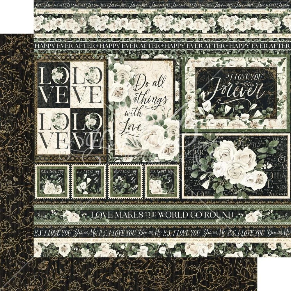 Graphic 45 P.S. I Love You 12" x 12" Paper Happy Ever After