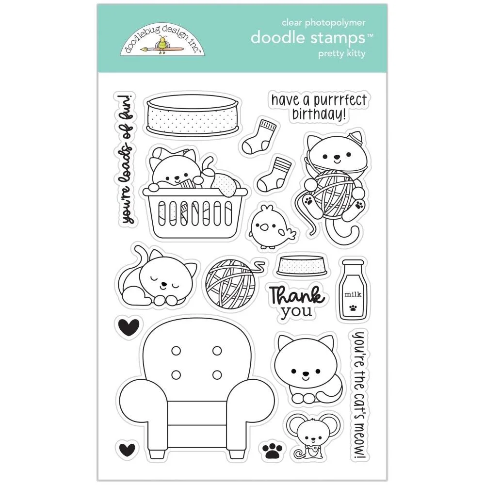 Doodlebug Pretty Kitty Doodle Stamps