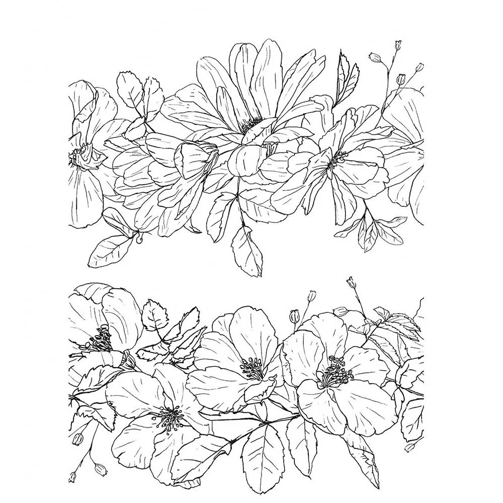 Tim Holtz Cling Stamps Floral Trims