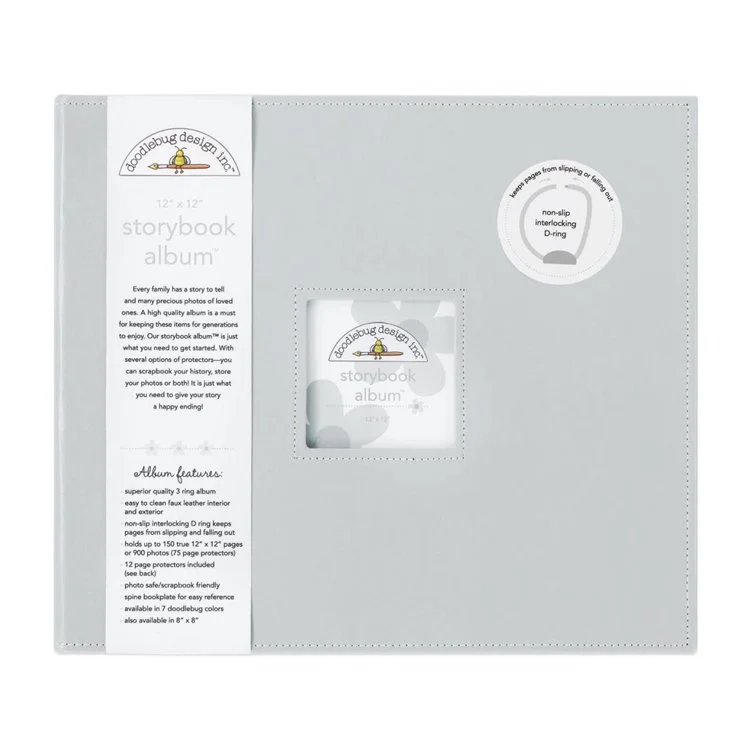 Doodlebug 12 x 12 Storybook Album Gray