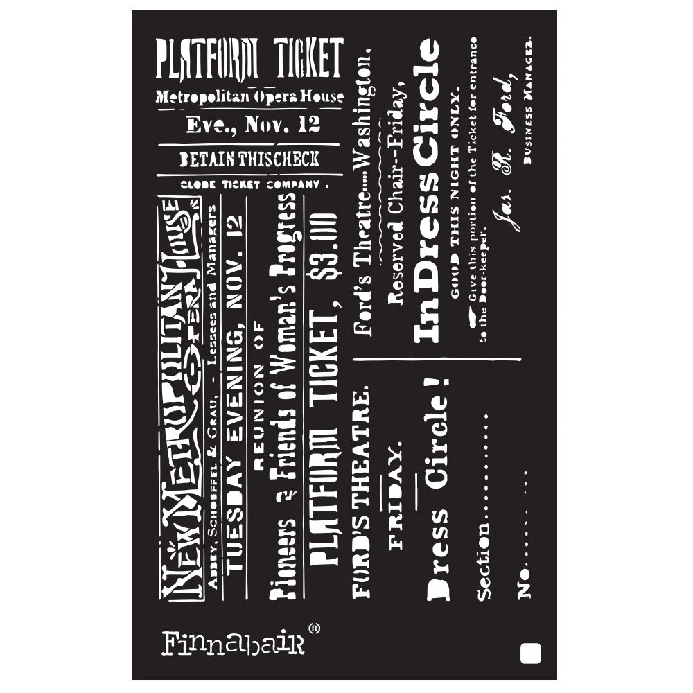 Finnabair 6" x 9" Stencil Theatre Night