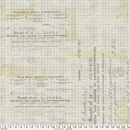Tim Holtz Eclectic Elements Fabric Foundations Horticulture Aqua