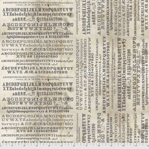 Tim Holtz Eclectic Elements Fabric Monochrome Typography