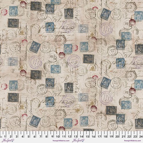 Tim Holtz Eclectic Elements Fabric Embark Correspondance Canvas