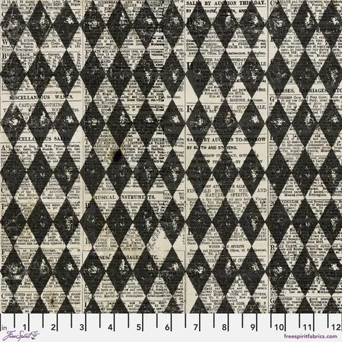 Tim Holtz Eclectic Elements Fabric Frightful Collection Harlequin