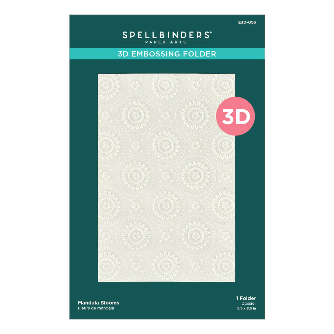 Spellbinders 3D Embossing Folder Mandala Blooms