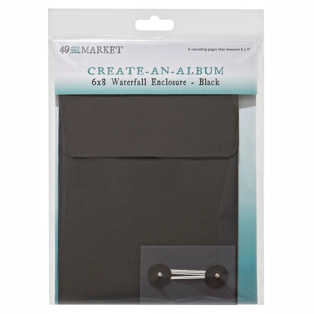 49 & Market Create An Album Waterfall Enclosure 6" x 8" Black