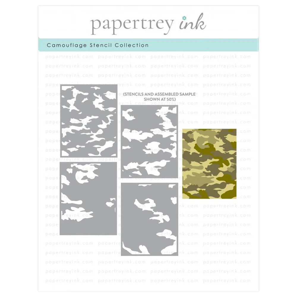 Papertrey Ink Camouflage Stencil Collection (set of 4)