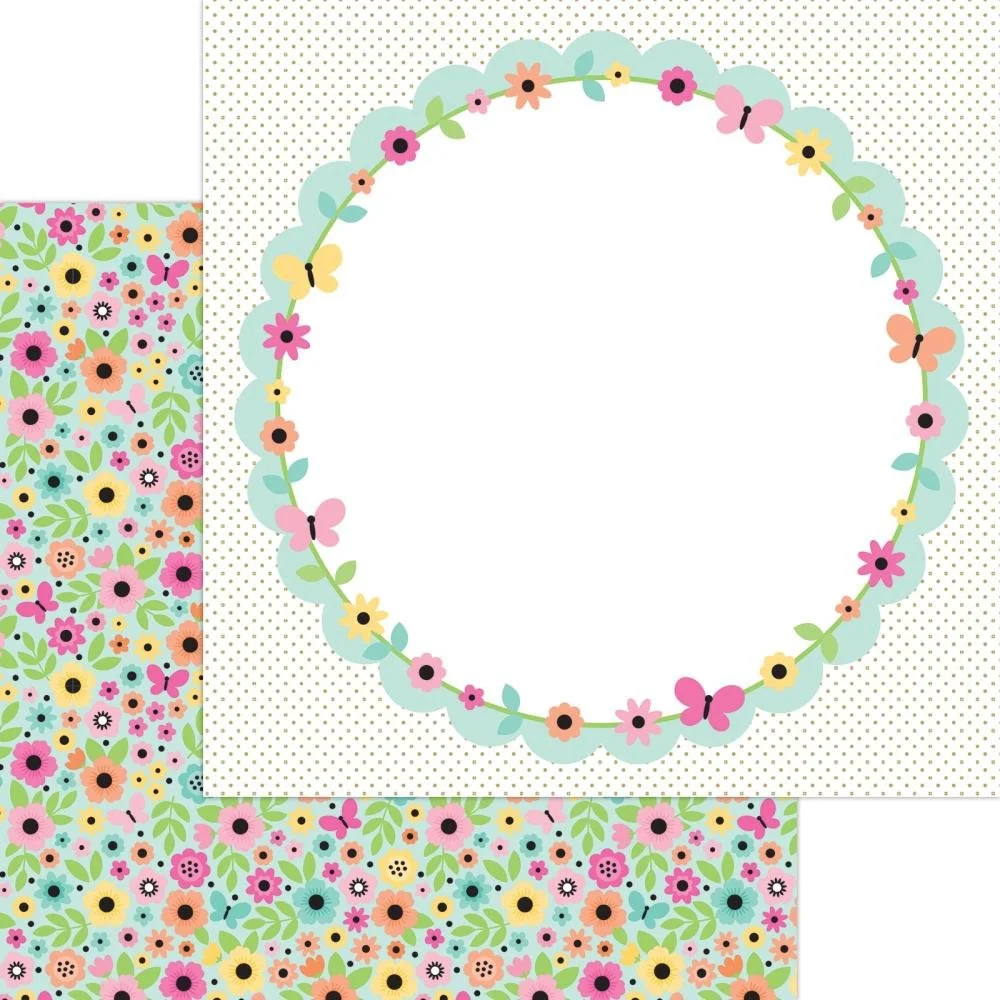 Doodlebug Hello Again 12" x 12" Paper Forever Flowers