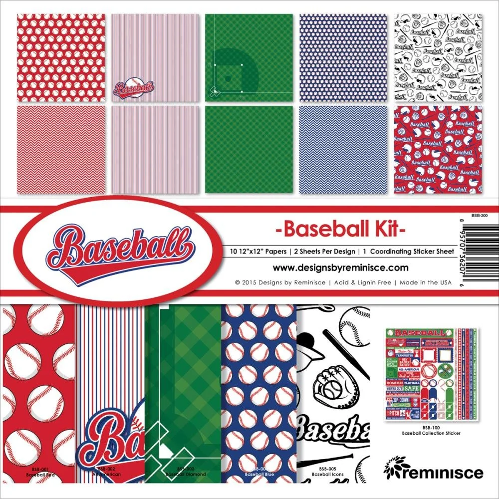 Reminisce 12" x 12" Collection Kit Baseball