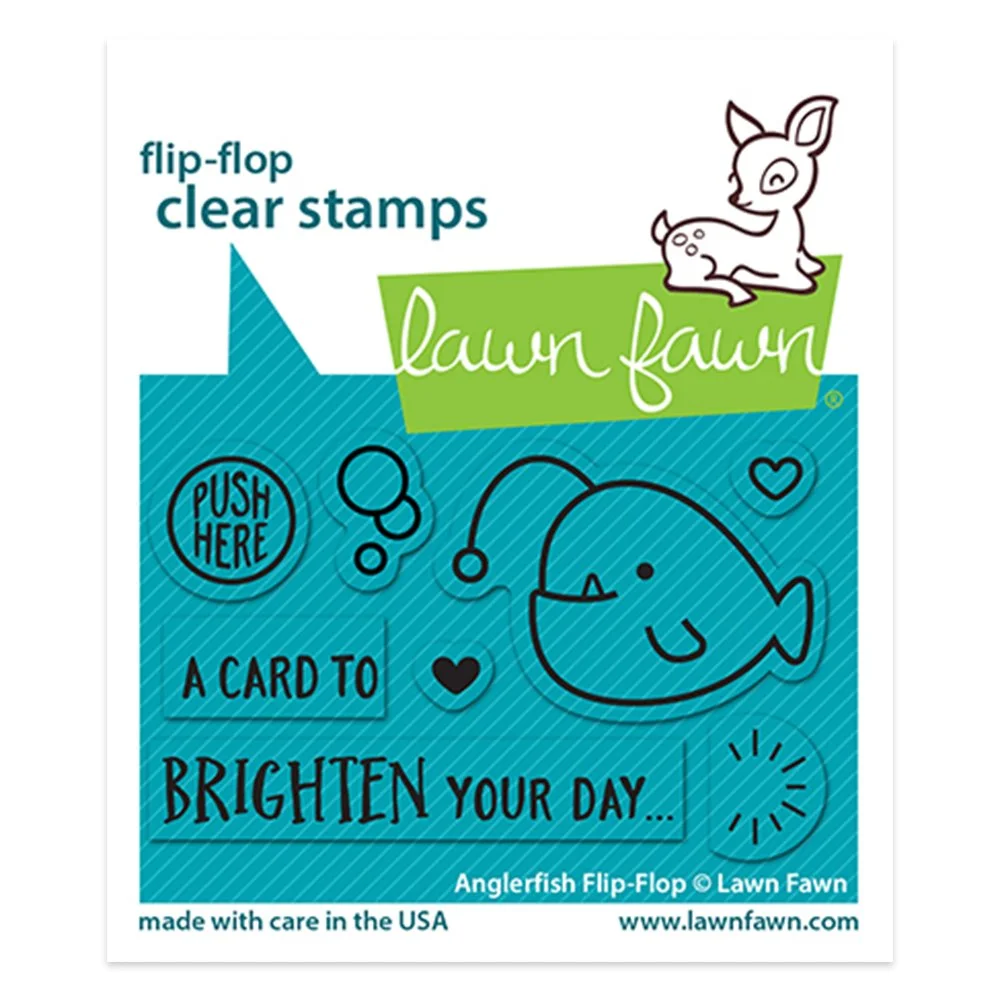 Lawn Fawn Clear Stamp Flip Flop Angler Fish