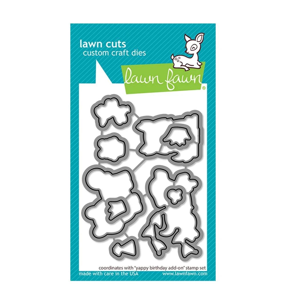 Lawn Fawn Metal Dies Yappy Birthday Add-On