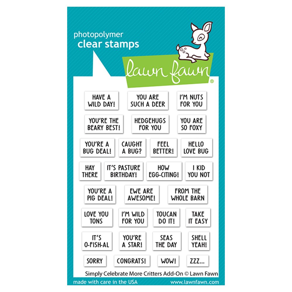 Lawn Fawn Clear Stamps Simply Celebrate More Critters Add-On