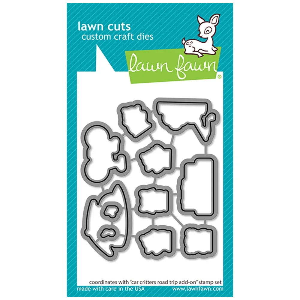 Lawn Fawn Metal Dies Car Critters Road Trip Add-On
