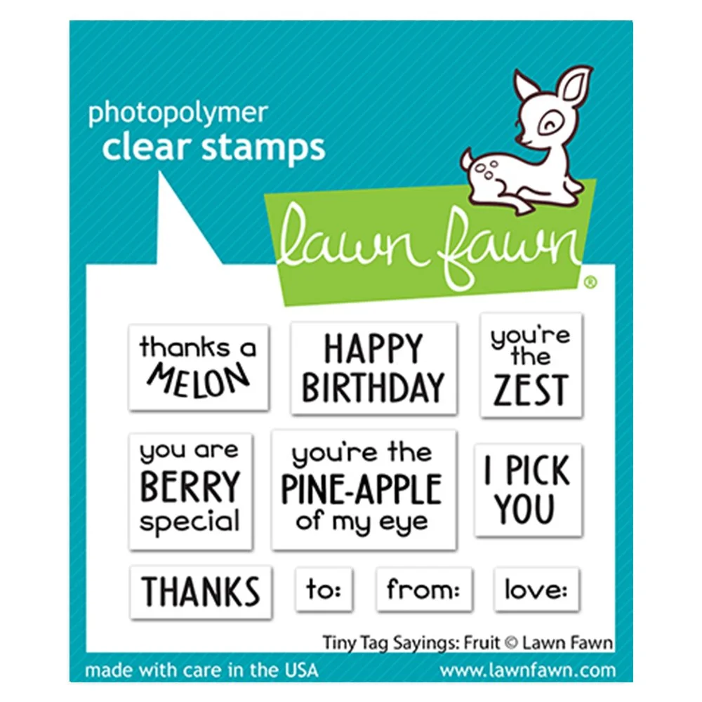 Lawn Fawn Clear Stamps Tiny Tag Sayings: Fruit